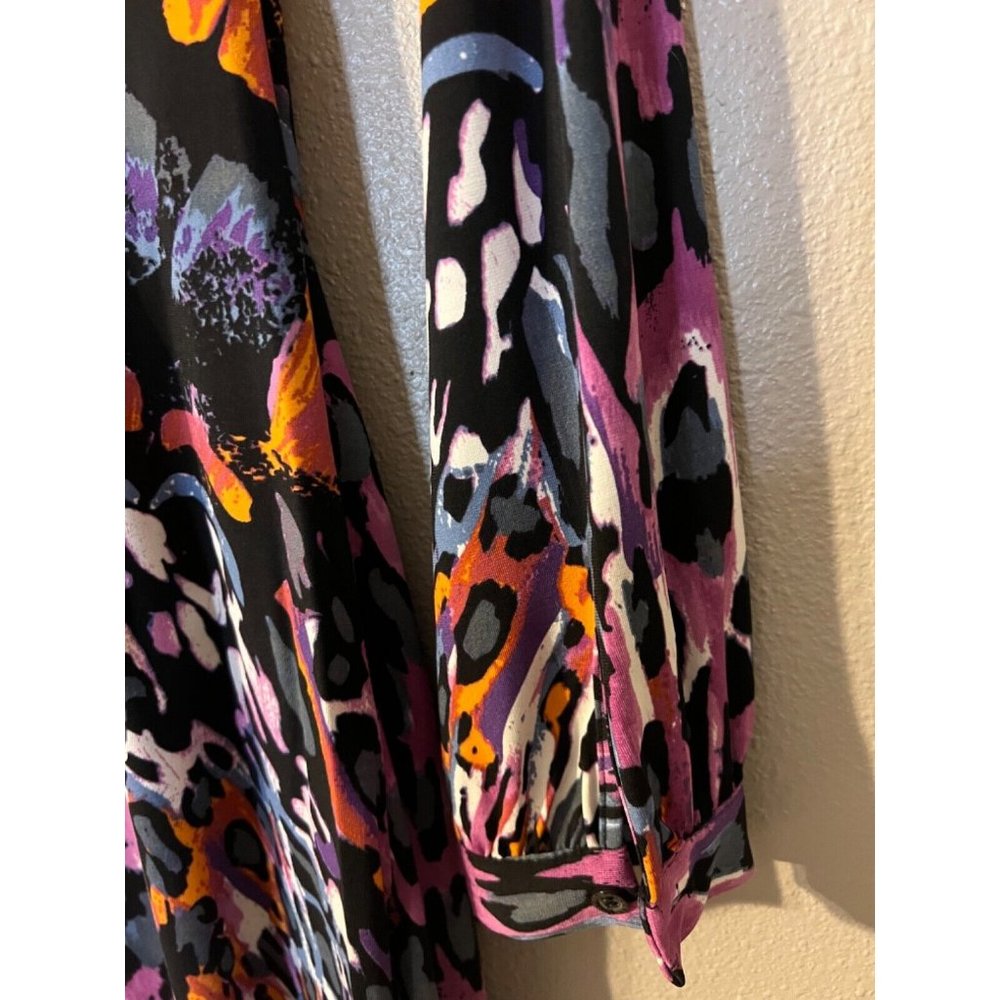 Hale Bob Dress S Small Stretch Career Church Washable Long Sleeve Colorful - Picture 10 of 12